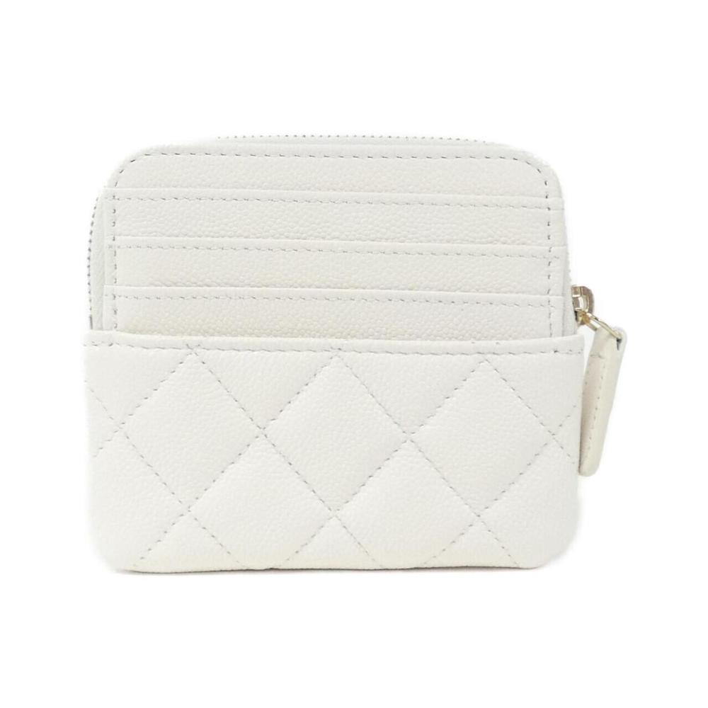 CHANEL Gold & White Caviar Leather Coin Purse - Picture 2 of 3